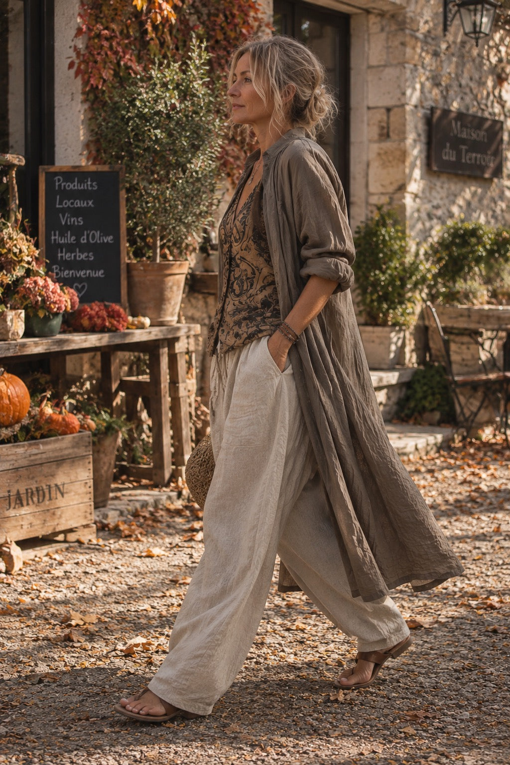 Imogen Natural Three-Piece Set for women, additional product view by May-London