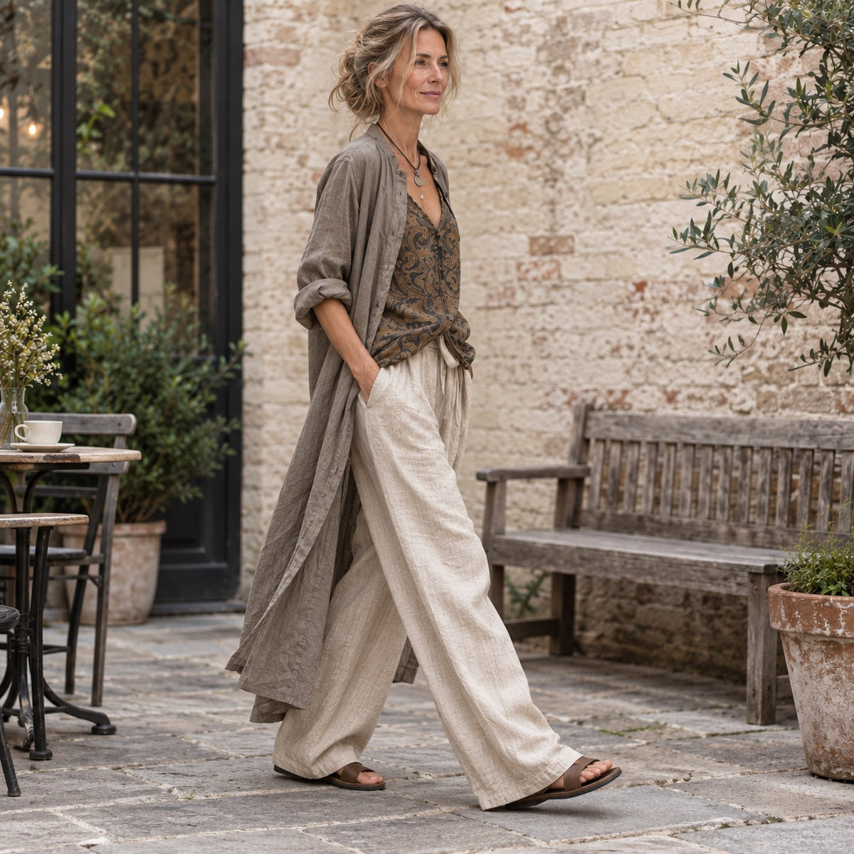 Marlowe Wide-Leg Palazzo Trousers for women, alternative product view by May-London
