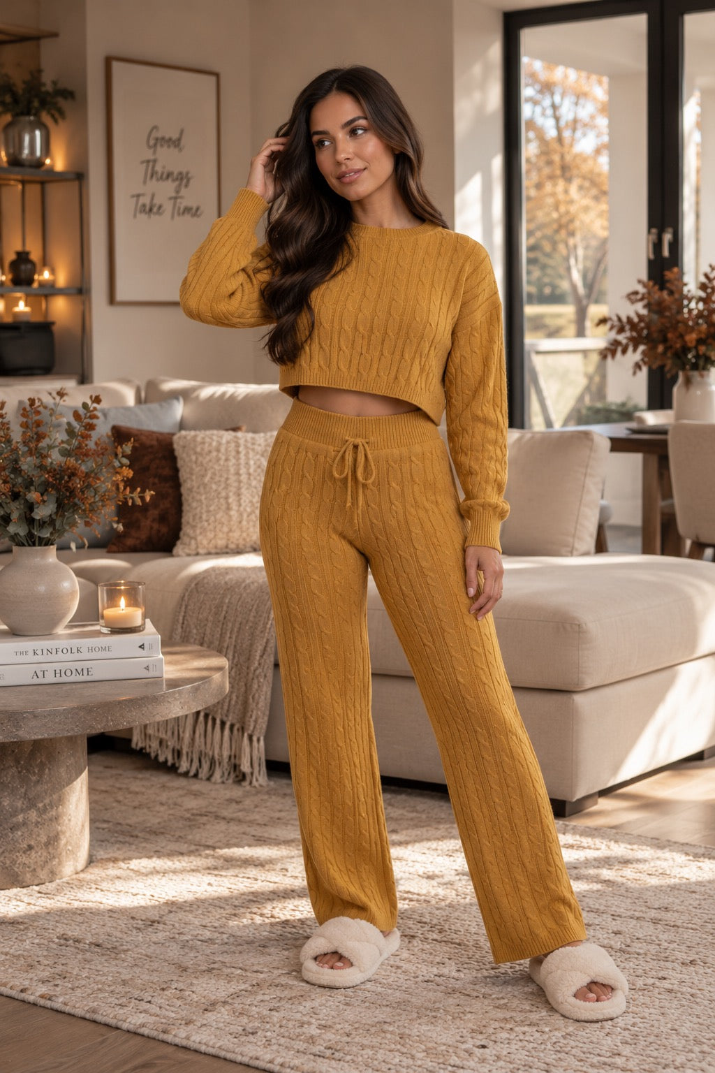 Romilly Ribbed Knit Lounge Set for women by May-London