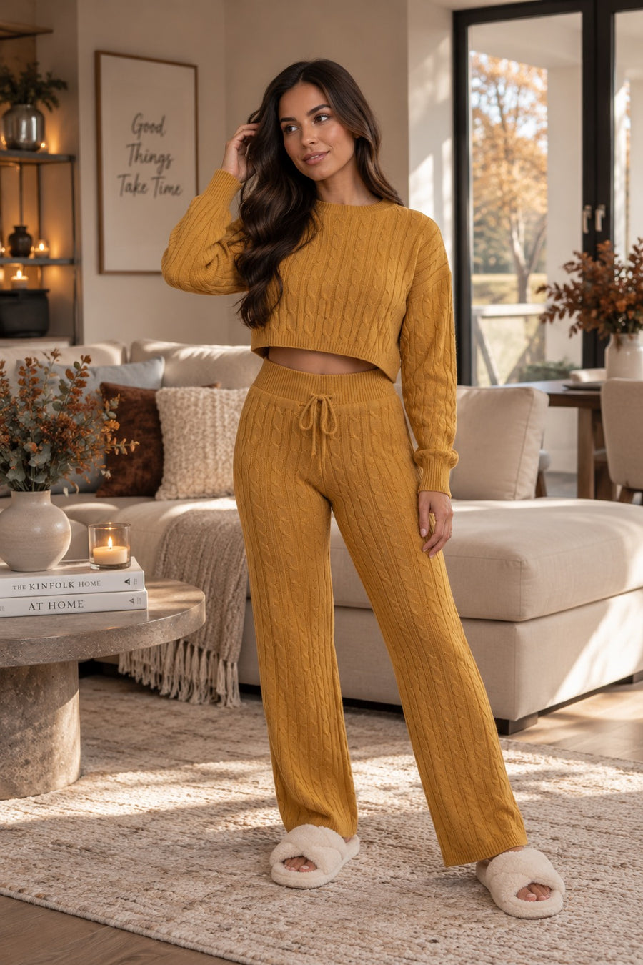 Romilly Ribbed Knit Lounge Set for women by May-London