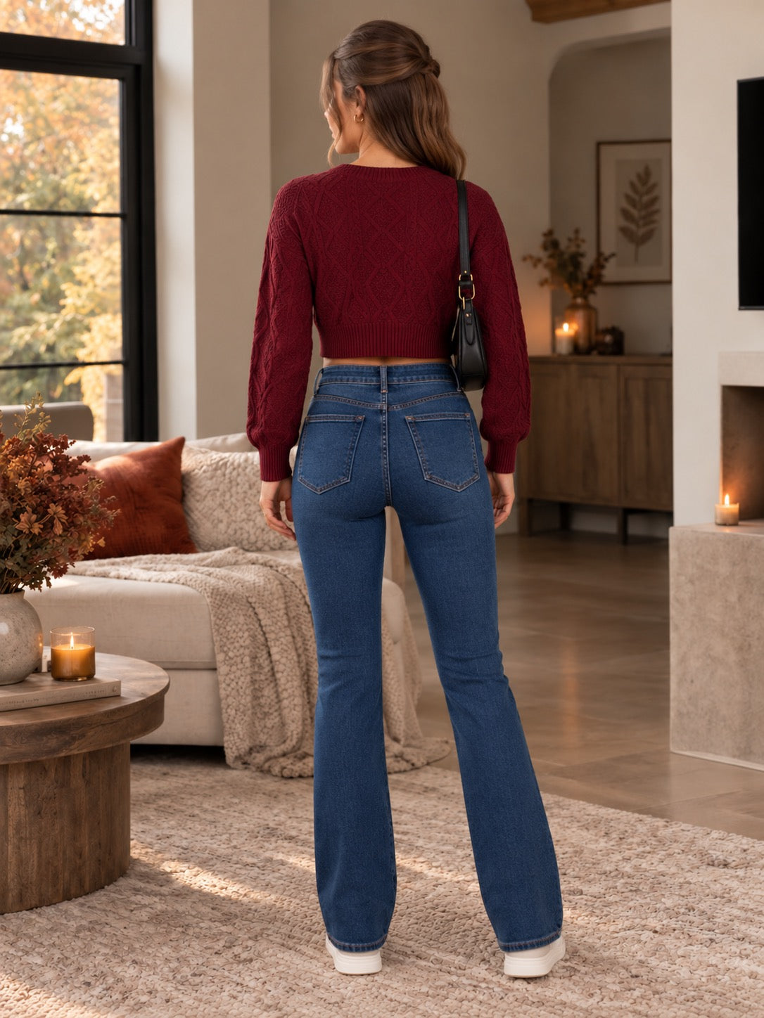 Audrey Diamond Cable Knit Sweater for women, additional product view by May-London