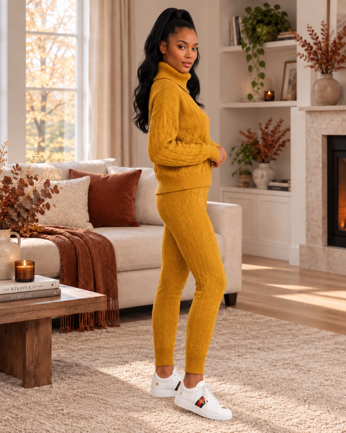 Isolde Ribbed High-Neck Knit Set for women, alternative product view by May-London