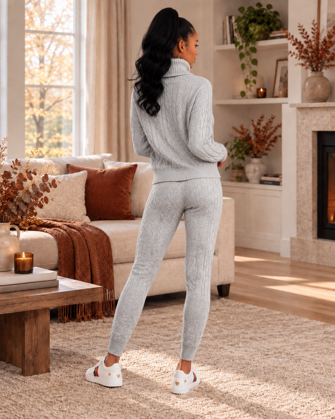 Isolde Ribbed High-Neck Knit Set by May-London