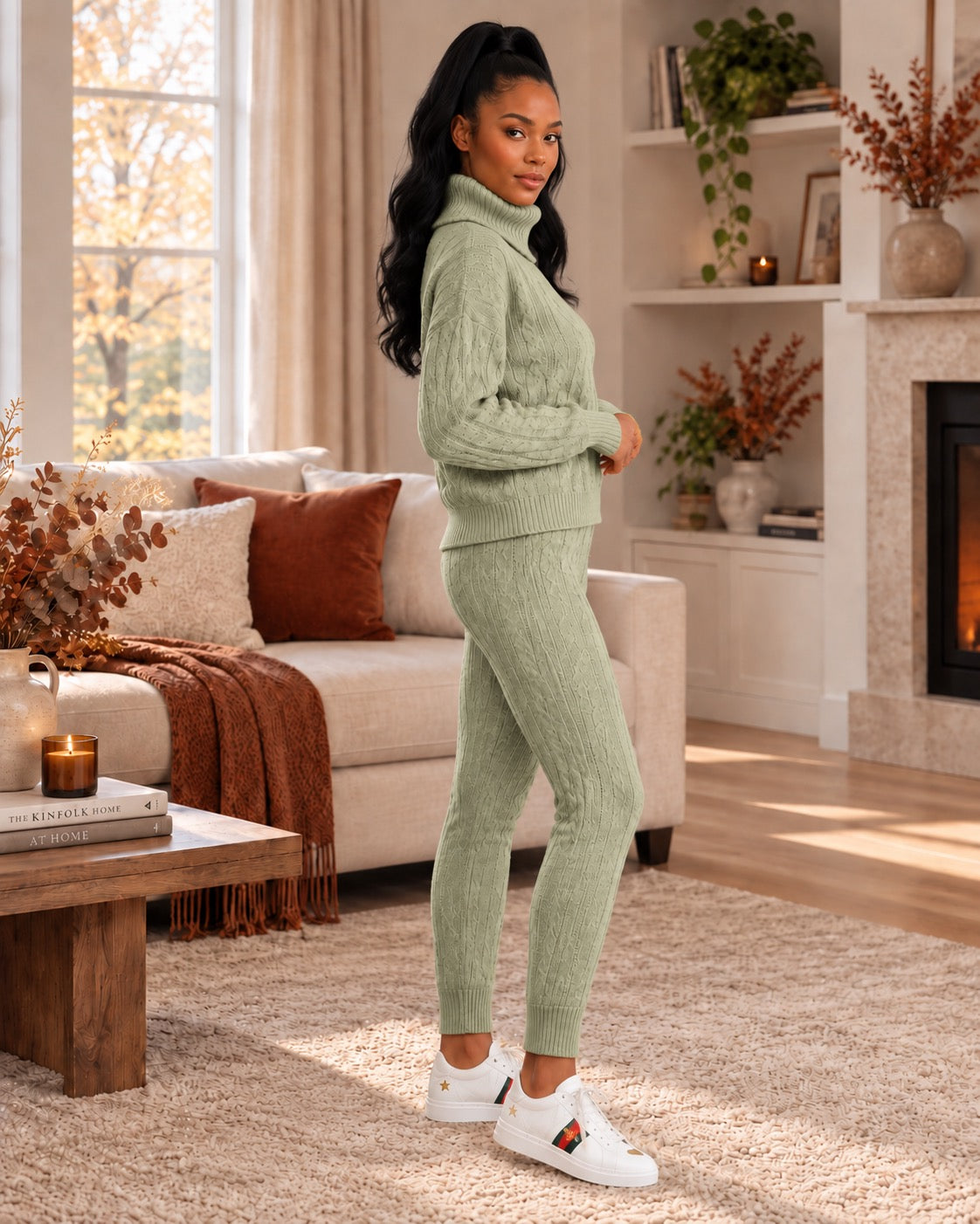 Isolde Ribbed High-Neck Knit Set by May-London