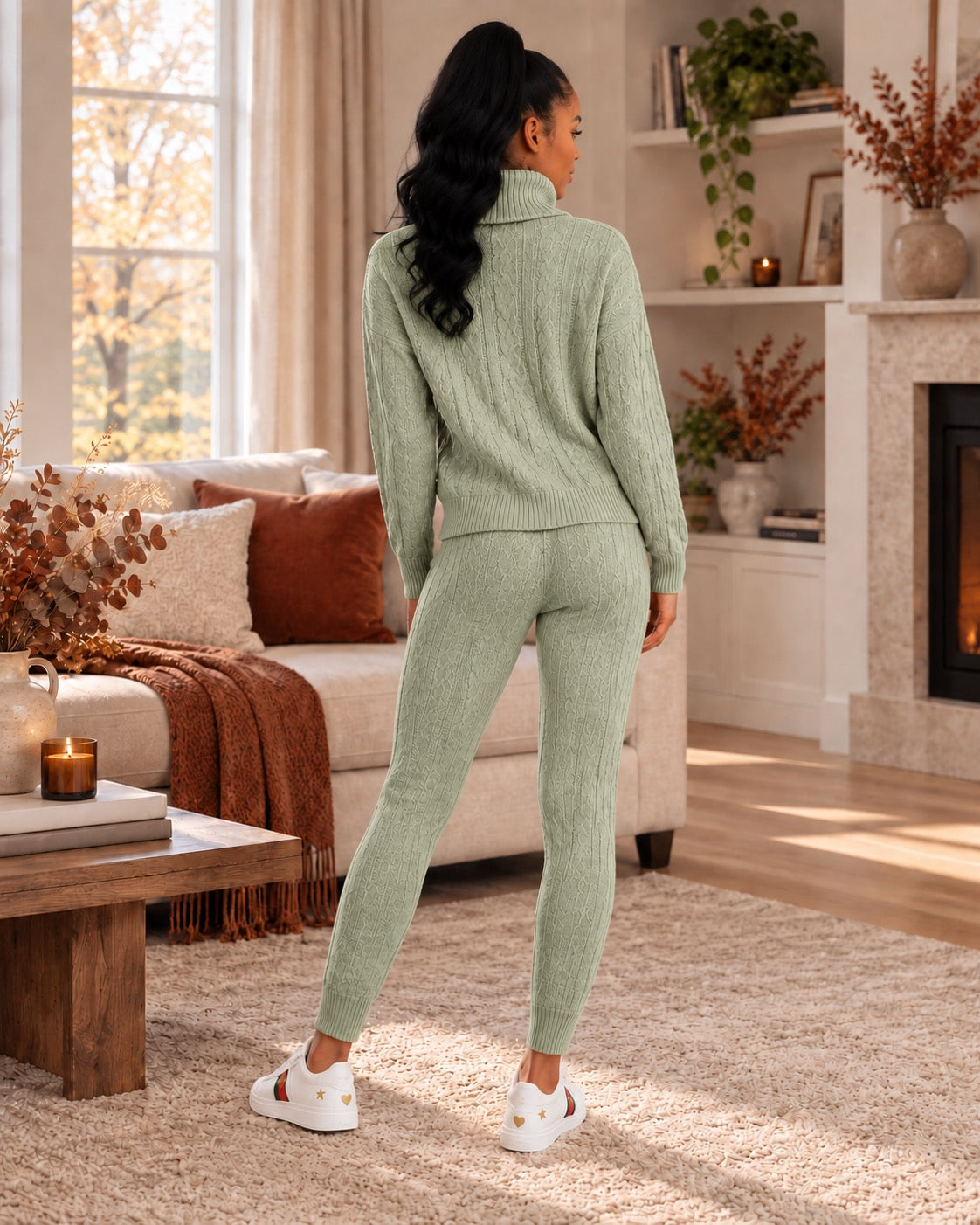 Isolde Ribbed High-Neck Knit Set by May-London