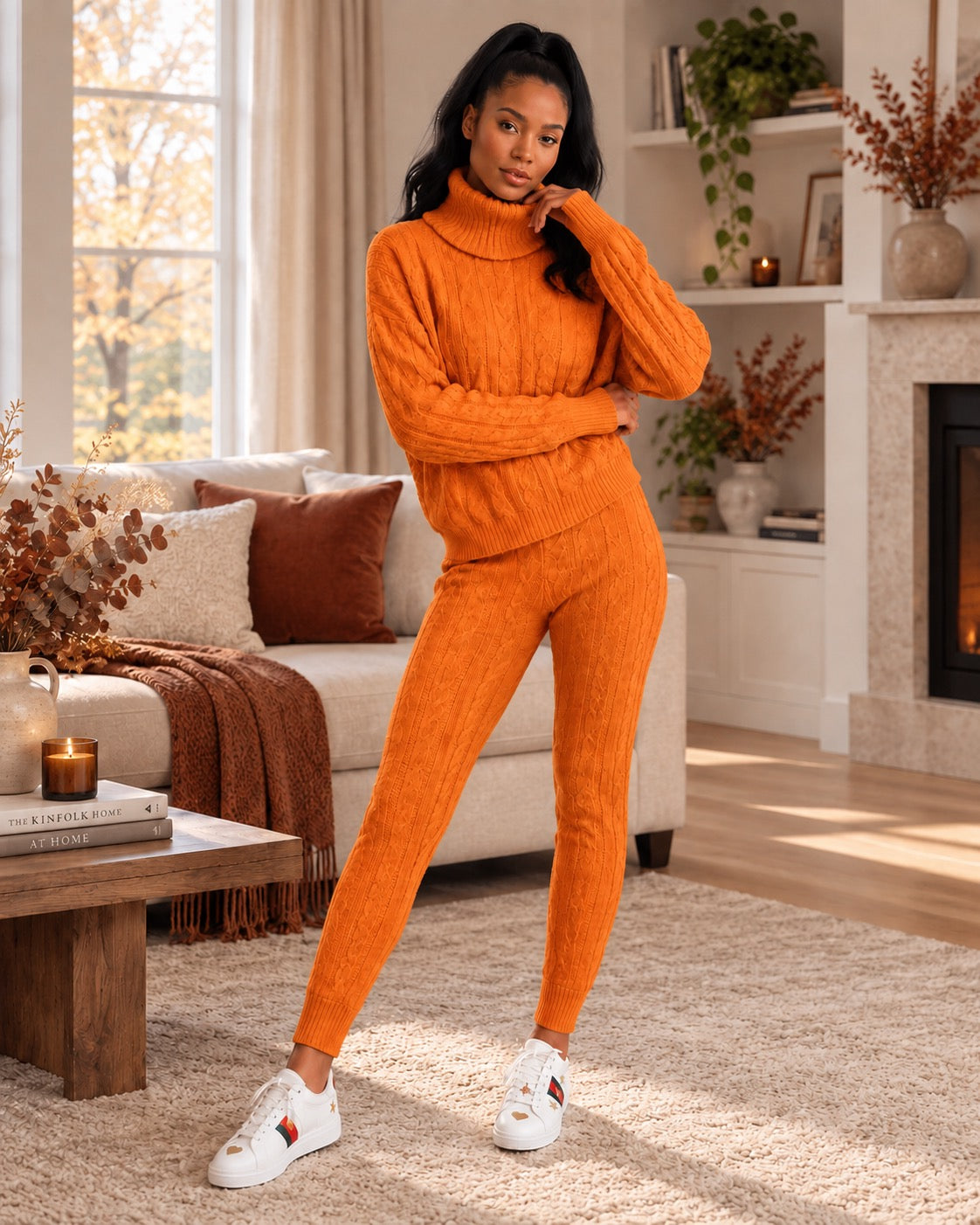 Isolde Ribbed High-Neck Knit Set by May-London