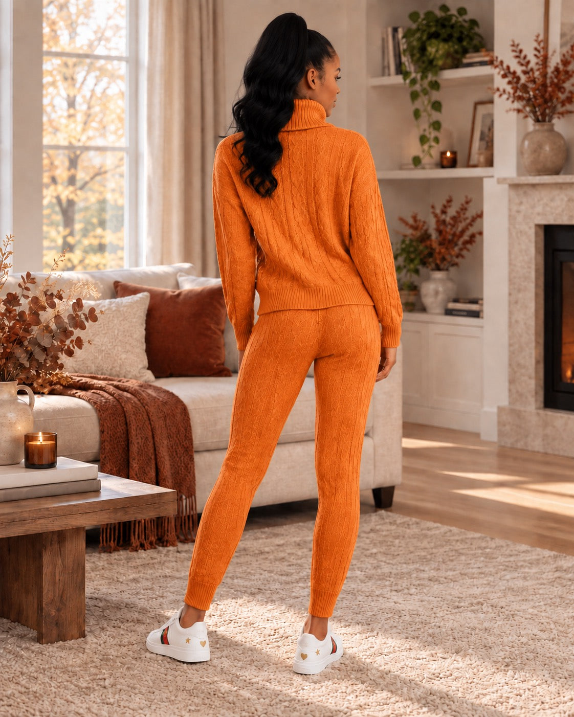 Isolde Ribbed High-Neck Knit Set by May-London
