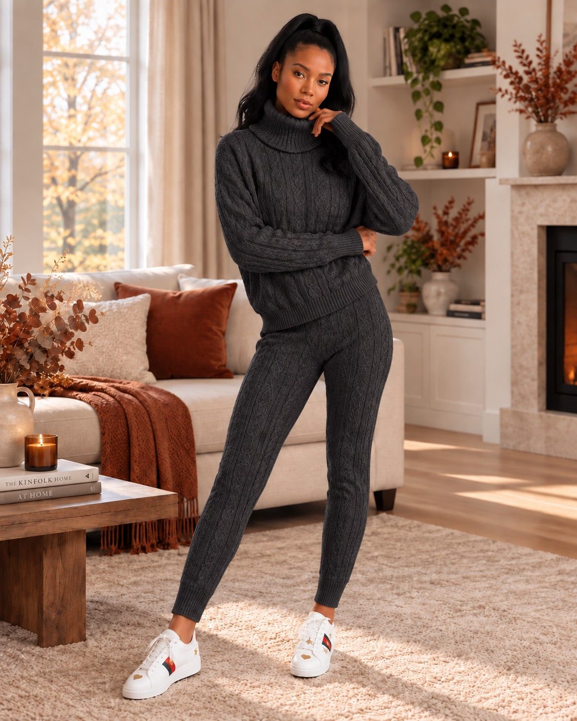 Isolde Ribbed High-Neck Knit Set by May-London
