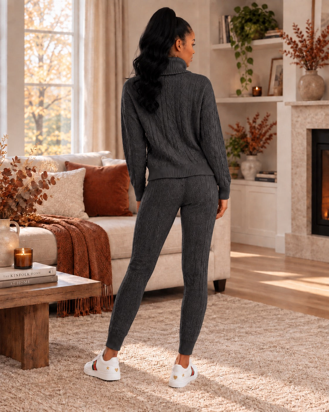Isolde Ribbed High-Neck Knit Set by May-London