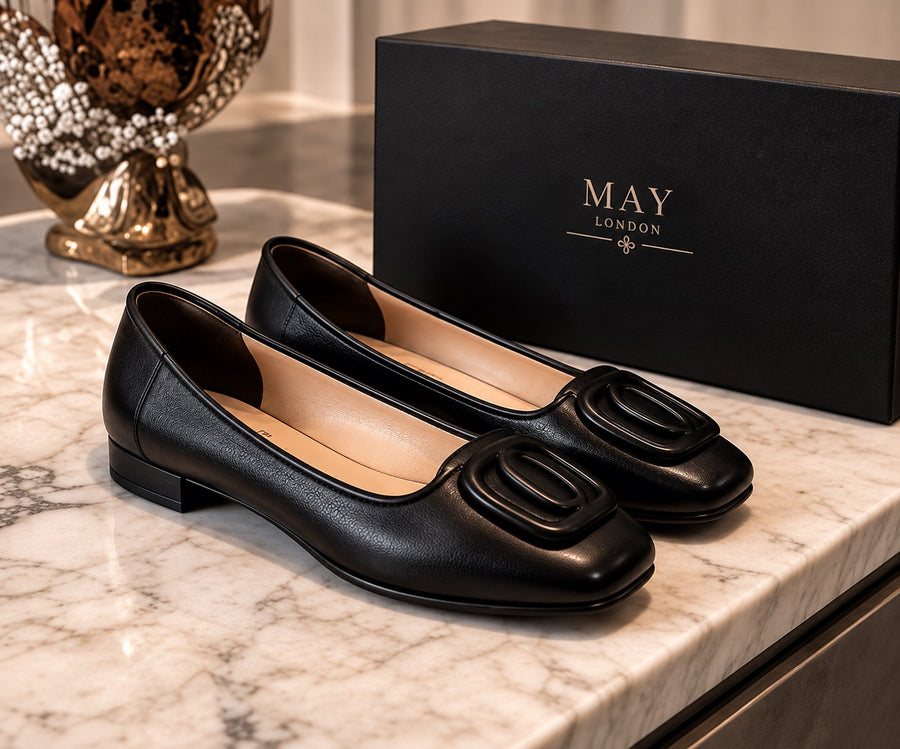 Kensington Classic Leather Flats for women by May-London