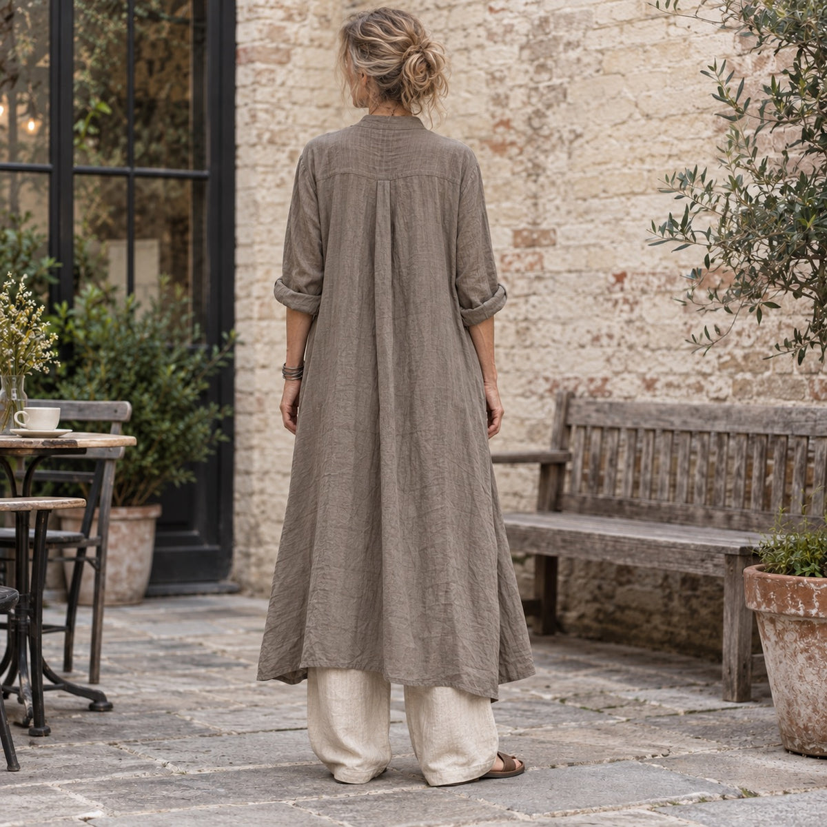 Marlowe Wide-Leg Palazzo Trousers for women, additional product view by May-London