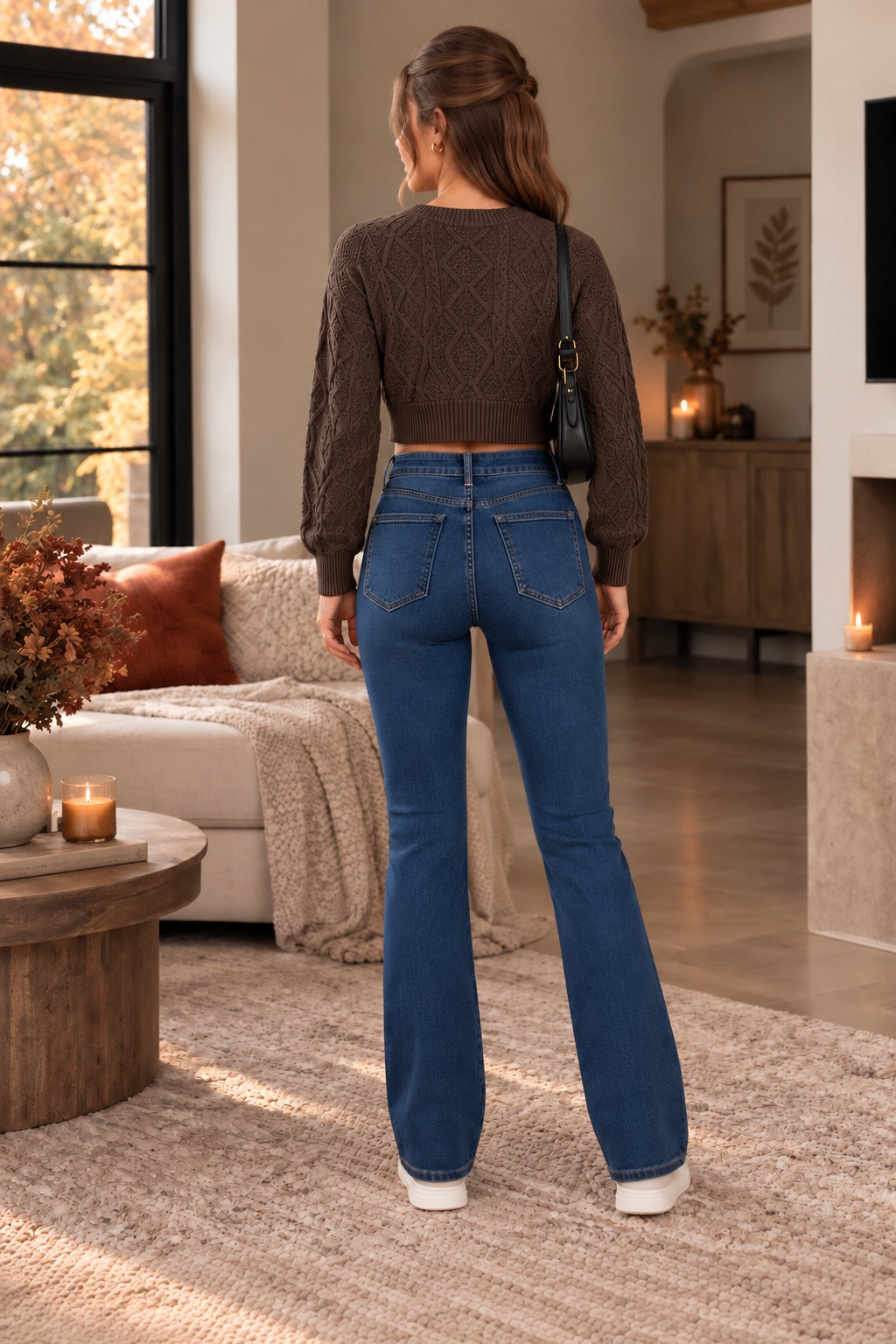 Audrey diamond cable-knit sweater with cropped silhouette - May-London