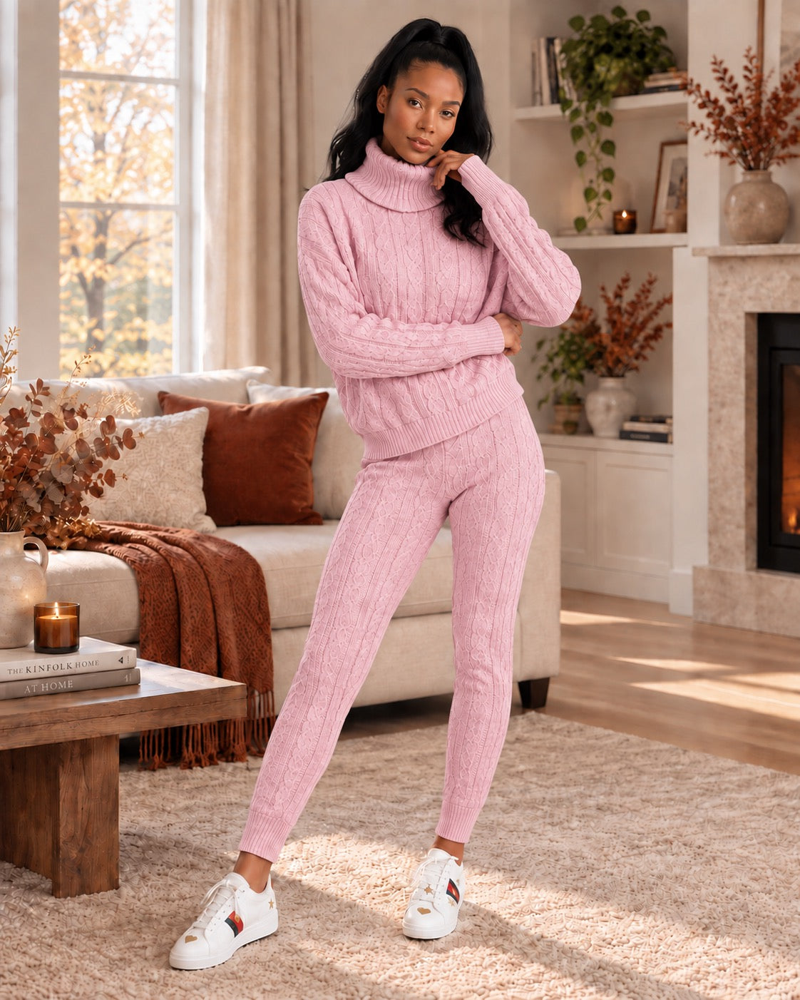 Isolde Ribbed High-Neck Knit Set by May-London
