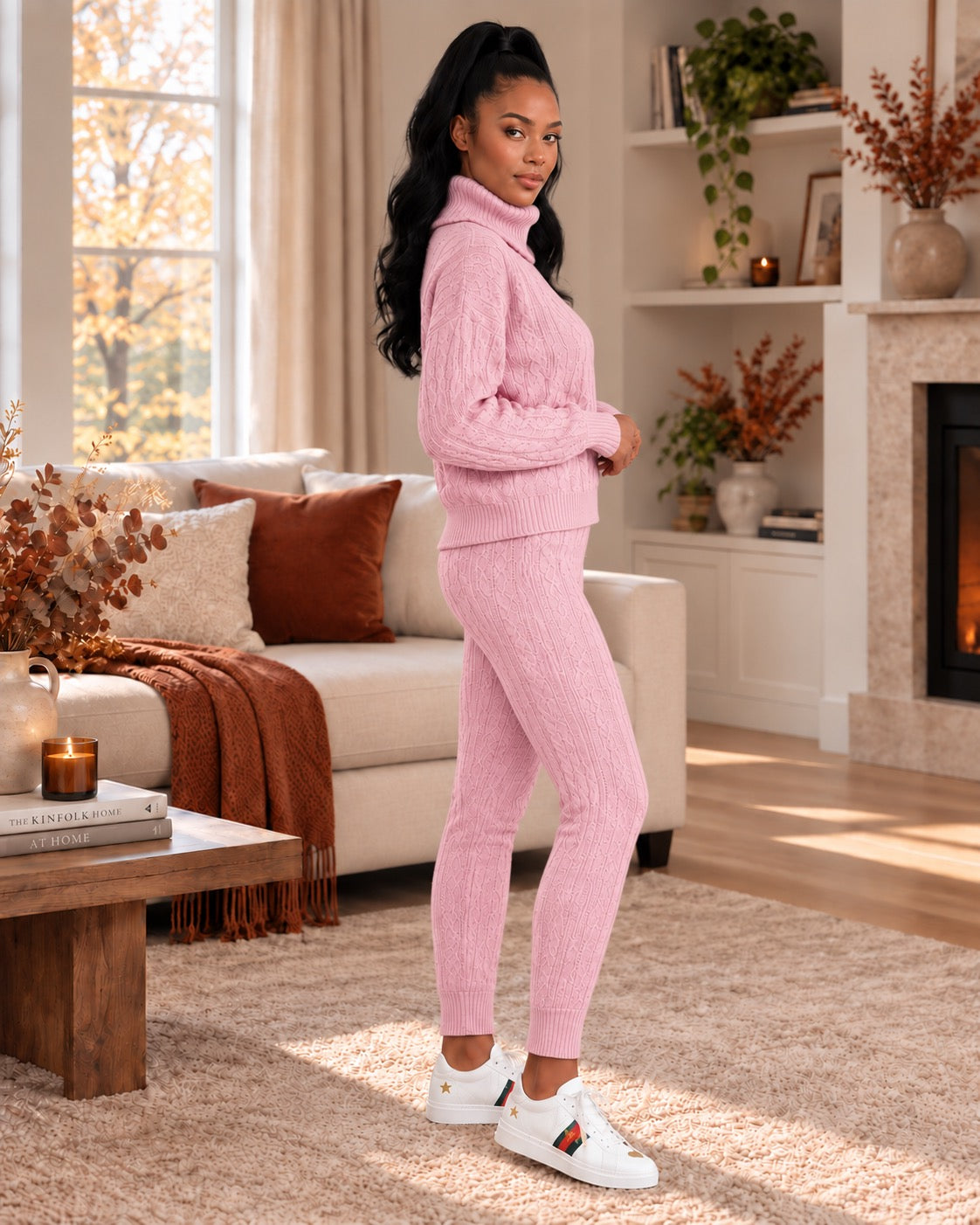 Isolde Ribbed High-Neck Knit Set by May-London