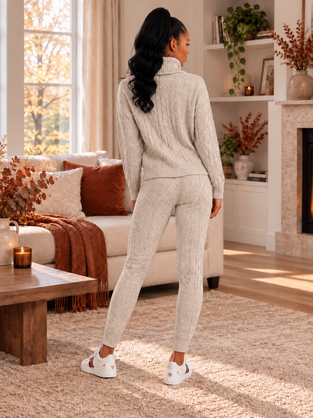 Isolde Ribbed High-Neck Knit Set by May-London