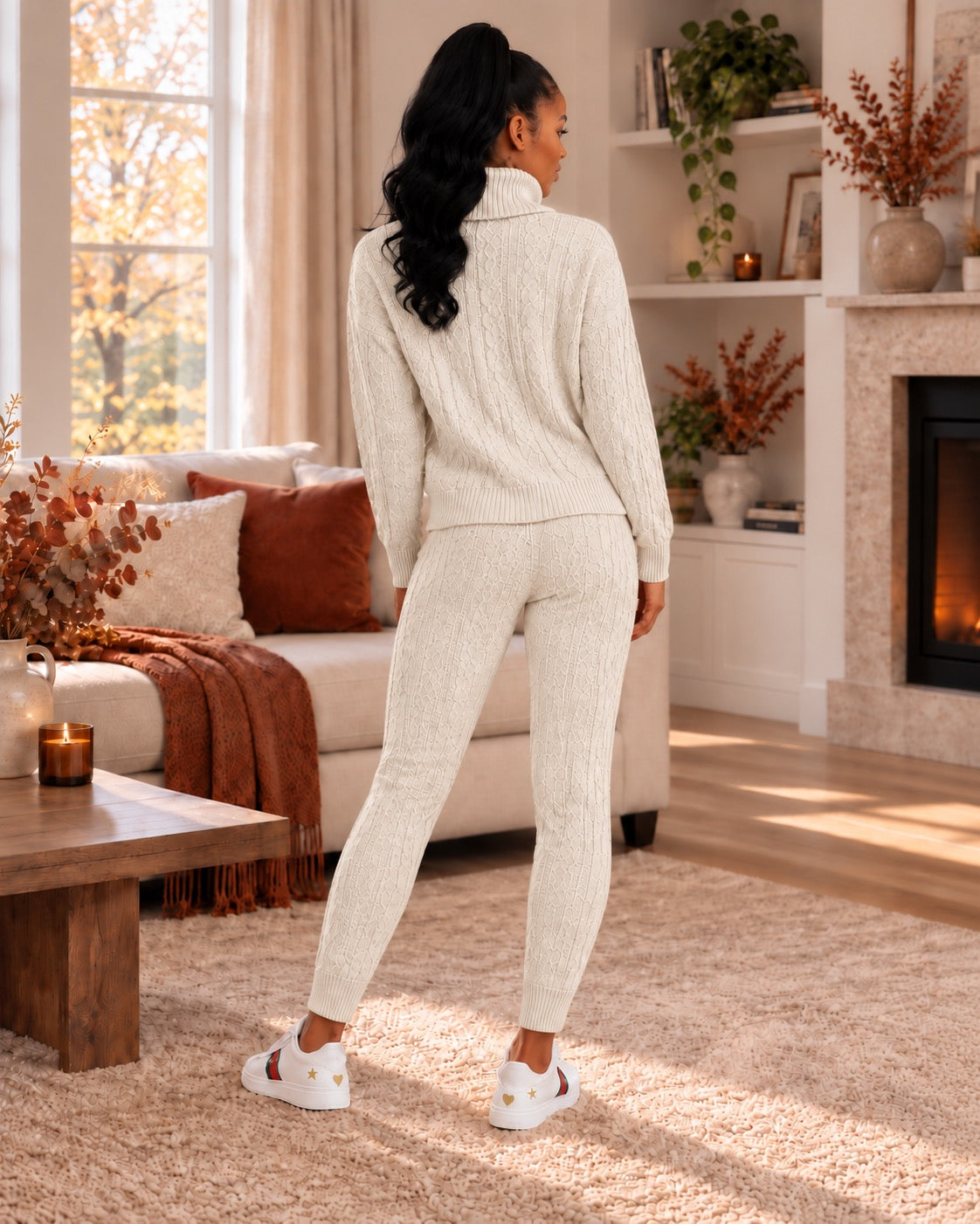 Isolde Ribbed High-Neck Knit Set by May-London