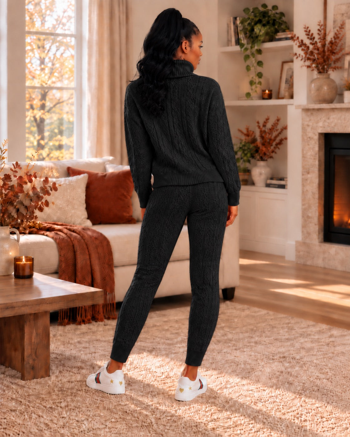 Isolde Ribbed High-Neck Knit Set by May-London